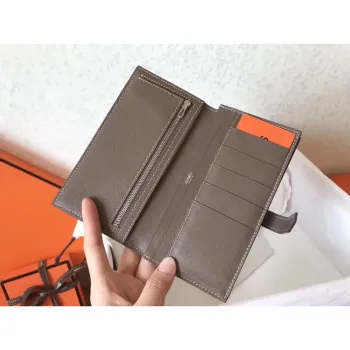 Hermes Bi Color Epsom Bearn Wallet Ultraviolet/Taupe