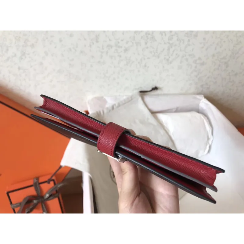 Hermes Bi Color Epsom Bearn Wallet Black/Ruby