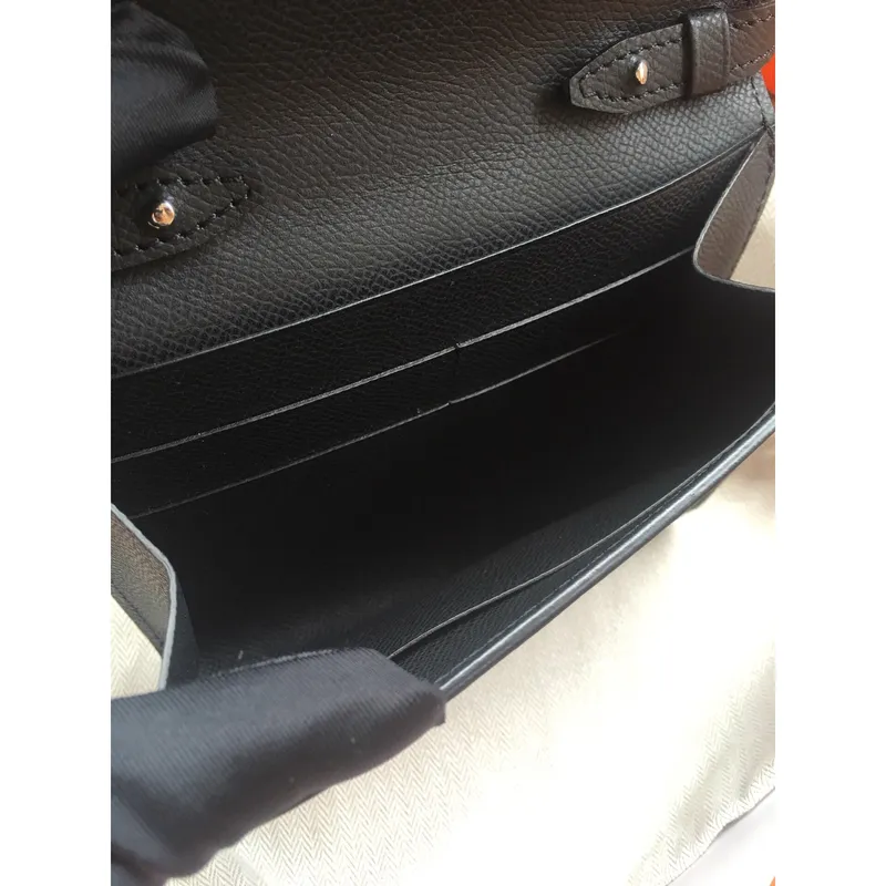 Hermes Black Clic 16 Wallet With Strap