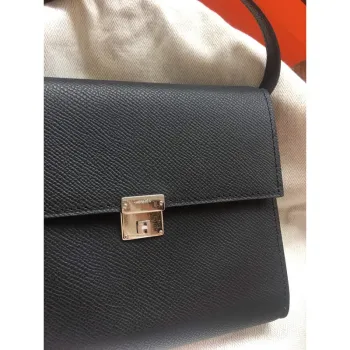 Hermes Black Clic 16 Wallet With Strap