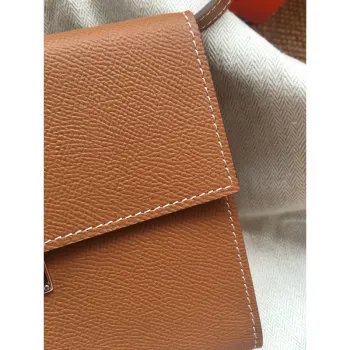 Hermes Brown Clic 16 Wallet With Strap