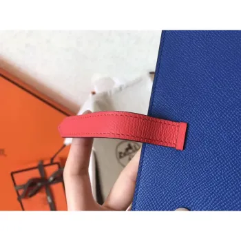 Hermes Bi Color Epsom Bearn Wallet Electric Blue/Piment