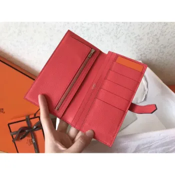 Hermes Bi Color Epsom Bearn Wallet Electric Blue/Piment