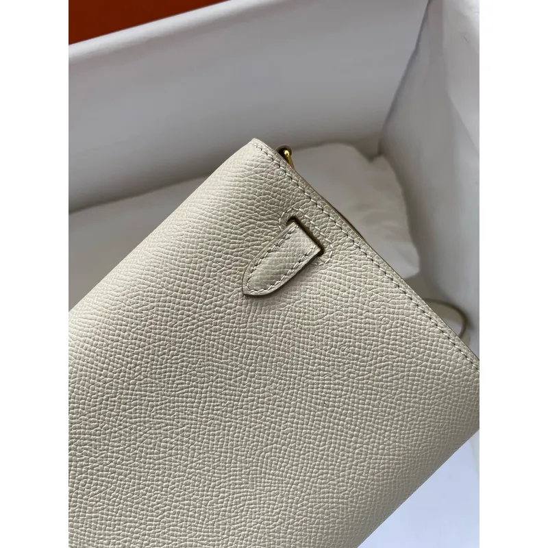 Kelly Classique To Go Wallet in Craie Epsom Calfskin