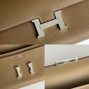 Hermes Constance To Go Wallet in Taupe Epsom Calfskin