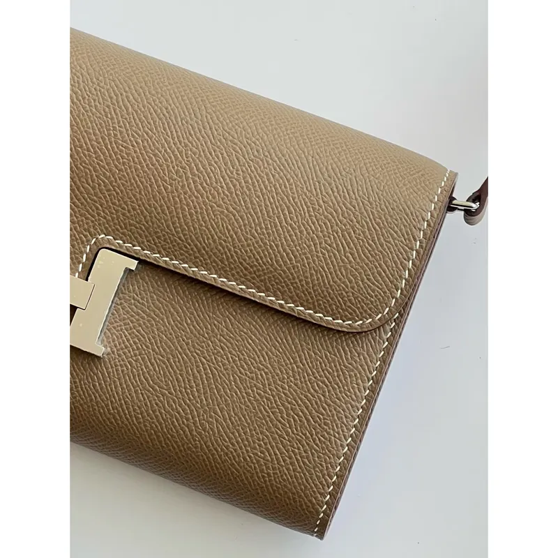 Hermes Constance To Go Wallet in Taupe Epsom Calfskin