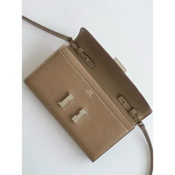Hermes Constance To Go Wallet in Taupe Epsom Calfskin
