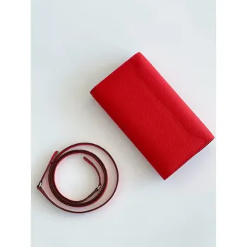 Hermes Constance To Go Wallet in Red Epsom Calfskin