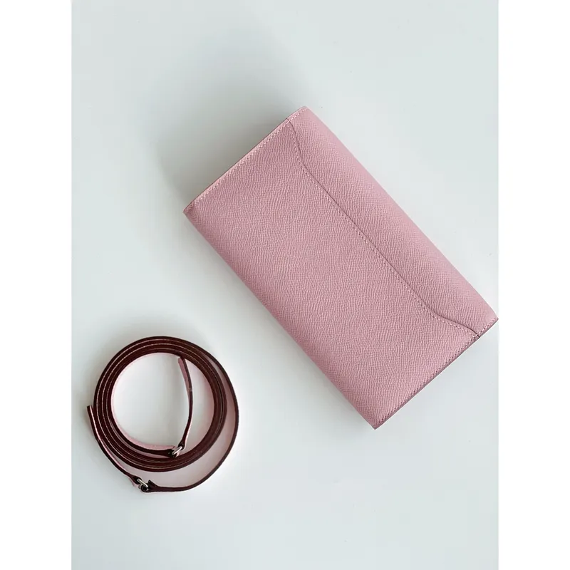 Hermes Constance To Go Wallet in Pink Epsom Calfskin