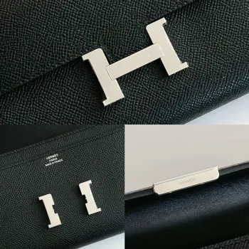 Hermes Constance To Go Wallet in Black Epsom Calfskin
