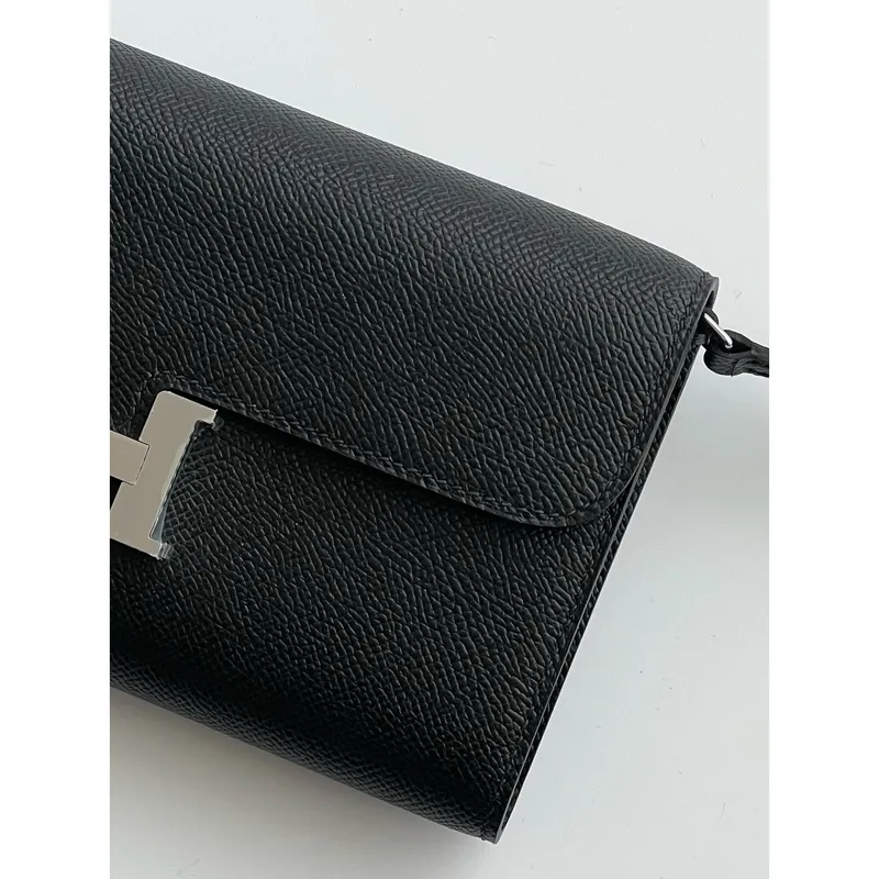 Hermes Constance To Go Wallet in Black Epsom Calfskin