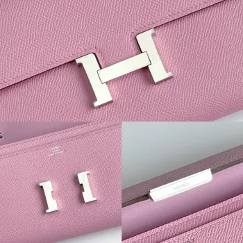 Hermes Constance To Go Wallet in Mauve Sylvestre Epsom Calfskin