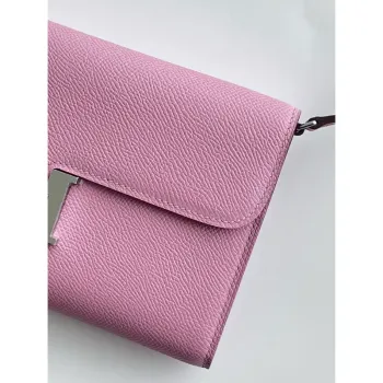 Hermes Constance To Go Wallet in Mauve Sylvestre Epsom Calfskin