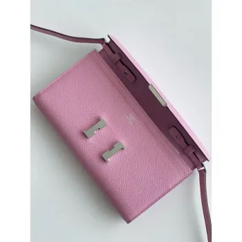Hermes Constance To Go Wallet in Mauve Sylvestre Epsom Calfskin