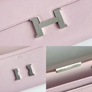 Hermes Constance To Go Wallet in Mauve Pale Epsom Calfskin
