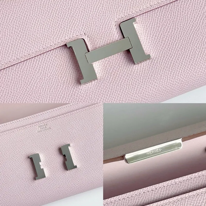 Hermes Constance To Go Wallet in Mauve Pale Epsom Calfskin
