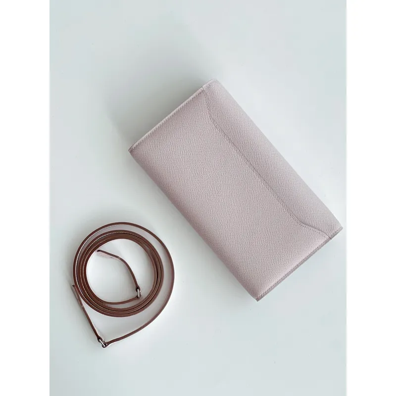 Hermes Constance To Go Wallet in Mauve Pale Epsom Calfskin
