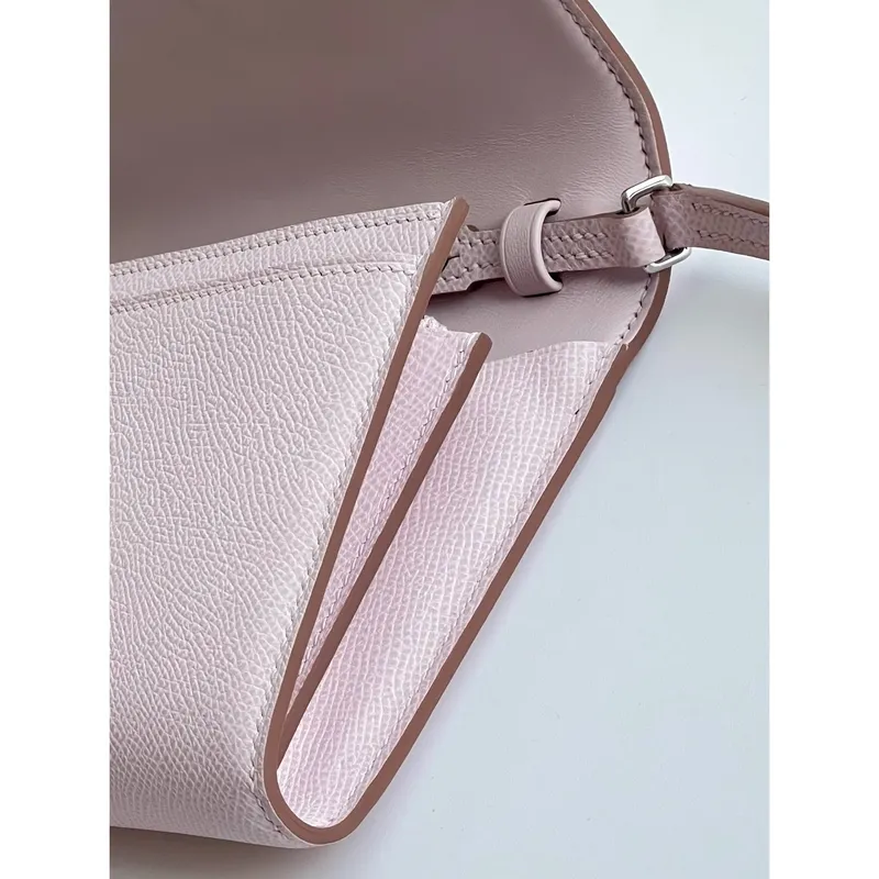 Hermes Constance To Go Wallet in Mauve Pale Epsom Calfskin