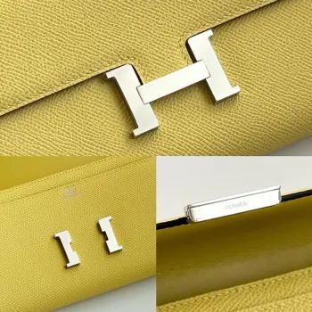 Hermes Constance To Go Wallet in Jaune Poussin Epsom Calfskin