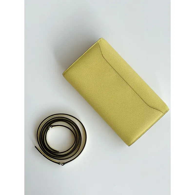 Hermes Constance To Go Wallet in Jaune Poussin Epsom Calfskin