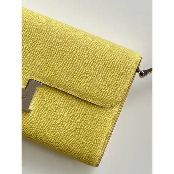 Hermes Constance To Go Wallet in Jaune Poussin Epsom Calfskin
