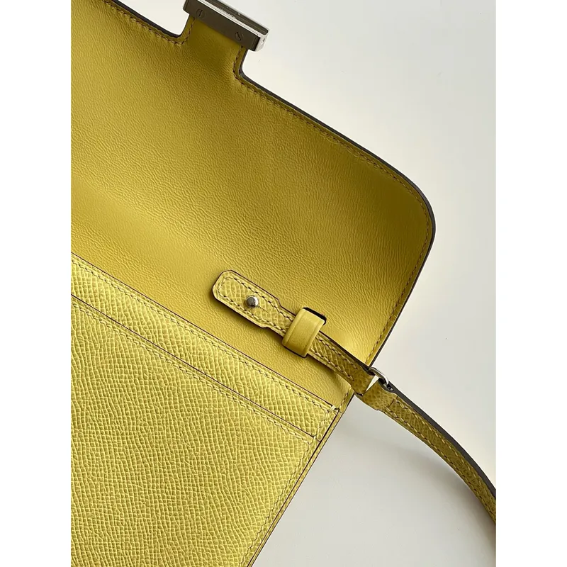 Hermes Constance To Go Wallet in Jaune Poussin Epsom Calfskin
