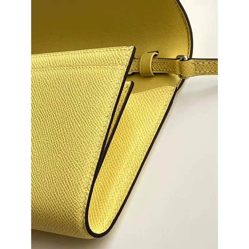 Hermes Constance To Go Wallet in Jaune Poussin Epsom Calfskin