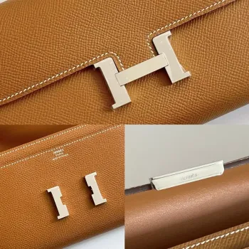 Hermes Constance To Go Wallet in Gold Epsom Calfskin