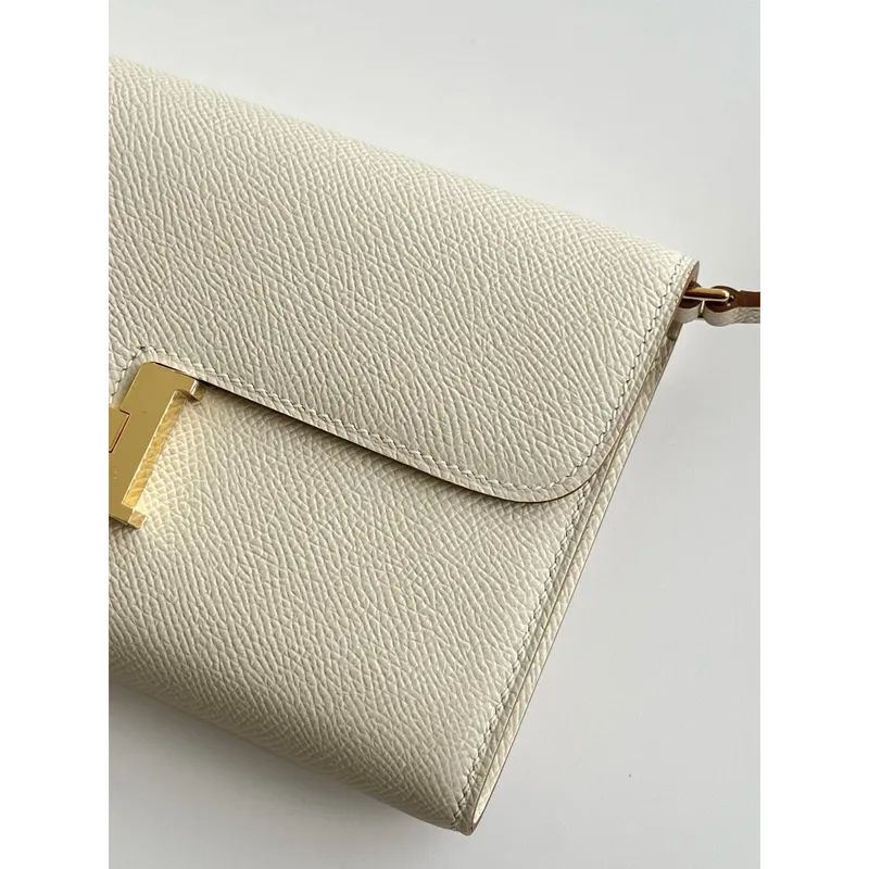 Hermes Constance To Go Wallet in Craie Epsom Calfskin