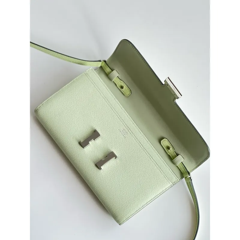 Hermes Constance To Go Wallet in Vert Fizz Epsom Calfskin