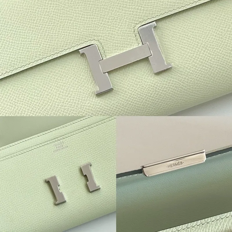 Hermes Constance To Go Wallet in Vert Fizz Epsom Calfskin